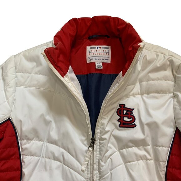 G-III Sports by Carl Banks Women's Puffer St Louis Cardinals White Jacket Sz L - Picture 5 of 15